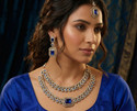 VATSALYA creation Alloy Gold-plated Silver, Blue Jewellery Set