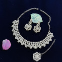 VATSALYA creation Alloy Gold-plated White Jewellery Set