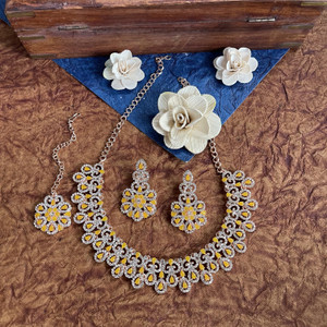 vatsalya creation alloy gold-plated yellow jewel set pack of 1