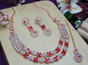 VATSALYA creation Alloy Red, Silver Jewellery Set