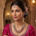 VATSALYA creation Alloy Ruby Red Jewellery Set