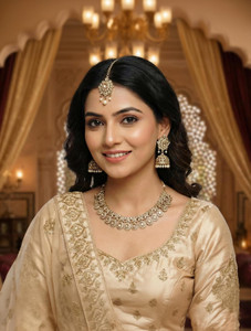 vatsalya creation alloy silver gold jewellery set