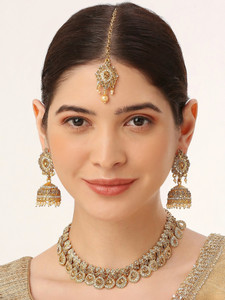 vatsalya creation alloy silver gold jewellery set