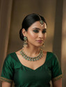 VATSALYA creation Alloy Silver Green Jewellery Set
