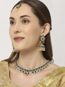 VATSALYA creation Alloy Silver Green Jewellery Set