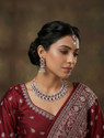 VATSALYA creation Alloy Silver Maroon Jewellery Set