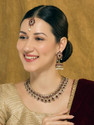 VATSALYA creation Alloy Silver Maroon Jewellery Set