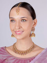 VATSALYA creation Alloy Silver Pink Jewellery Set