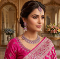 VATSALYA creation Alloy Silver Pink Jewellery Set