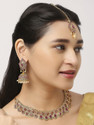 VATSALYA creation Alloy Silver Pink Jewellery Set