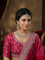 VATSALYA creation Alloy Silver Pink Jewellery Set
