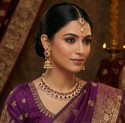 VATSALYA creation Alloy Silver Purple Jewellery Set