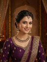 VATSALYA creation Alloy Silver Purple Jewellery Set