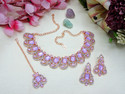 VATSALYA creation Alloy Silver Purple Jewellery Set
