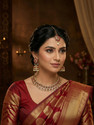 VATSALYA creation Alloy Silver Red Jewellery Set