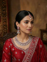 VATSALYA creation Alloy Silver Red Jewellery Set