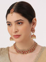 VATSALYA creation Alloy Silver Red, White Jewellery Set