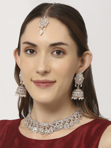 vatsalya creation alloy silver rose gold jewellery set