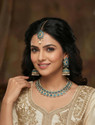 VATSALYA creation Alloy Silver Turquoise Jewellery Set