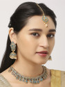 VATSALYA creation Alloy Silver Turquoise, White, Gold Jewellery Set