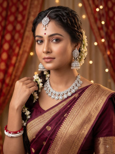 vatsalya creation alloy silver white jewellery set