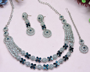 vatsalya creation alloy turquoise jewellery set