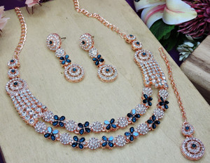 vatsalya creation alloy turquoise jewellery set