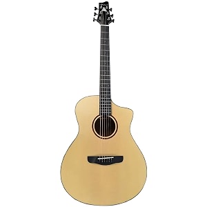 vault artisan premium acoustic guitar with solid spruce top and solid mahogany back and sides - natural