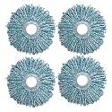 Microfiber Mop Head Refills 360 Round Spin Mop Replacement Pads | Washable &amp; Durable Mop Accessories (Pack of 4)