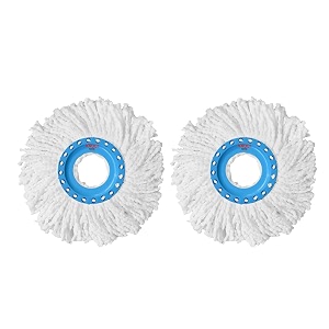 microfiber mop refill head  360 spin mop replacement head with super absorbent microfiber strands  durable amp easy to wash pack of 2