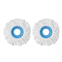 Microfiber Mop Refill Head | 360 Spin Mop Replacement Head with Super Absorbent Microfiber Strands | Durable &amp; Easy to Wash (Pack of 2)