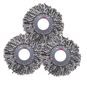 microfiber mop refills for spin mop  round replacement pads  washable amp absorbent cleaning mop heads pack of 3