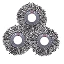 Microfiber Mop Refills for Spin Mop | Round Replacement Pads | Washable &amp; Absorbent Cleaning Mop Heads (Pack of 3)