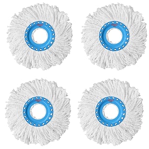 mop refill and mop head base for circular head polyester microfiber 360 spin universal replacement mop head pack of 4