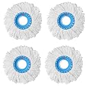 Mop Refill and Mop Head Base for Circular Head, Polyester Microfiber 360 Spin, Universal Replacement Mop Head (Pack of 4)