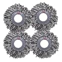 Spin Mop Replacement Refills | Microfiber Floor Cleaning Pads | Durable &amp; Reusable Mop Head Accessories (Pack of 4)