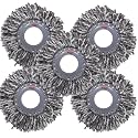 Washable Microfiber Mop Head Refill | 360 Spin Mop Pads for Floor Cleaning | Super Absorbent &amp; Long Lasting (Pack of 5)