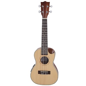 vault uk-1000cce 23-inch solid spruce top premium semi- cutaway electro- acoustic concert ukulele