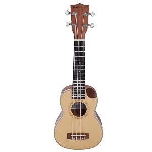 vault uk-1000sc 21-inch solid spruce top premium semi- cutaway soprano ukulele