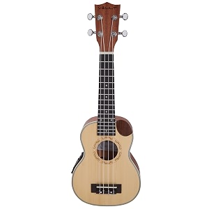 vault uk-1000sce 21-inch solid spruce top premium semi- cutaway electro- acoustic soprano ukulele