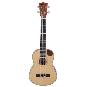 vault uk-1000tc 26-inch solid spruce top premium semi- cutaway tenor ukulele