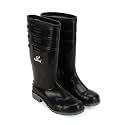 Vaultex Wellington Pro Men’s PVC Gumboots - Black | Oil and Chemical Resistance Rainwear Gumboots For Industrial Purpose | Waterproof &amp; Durable Construction | Grey Sole - 1 Pair