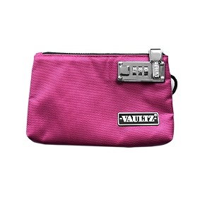 vaultz locking zipper pouch 5 x 8 inches pink vz00471
