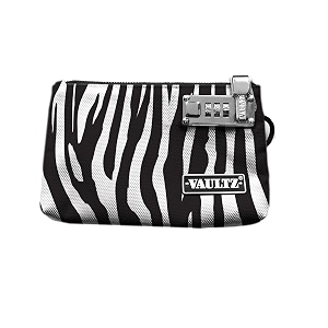 vaultz locking zipper pouch 5 x 8 inches zebra vz00474