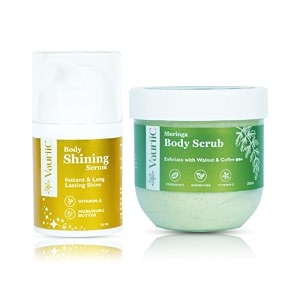 body shining serum 50 ml amp moringa body scrub 200 gms for instant shine  clear bright amp shining skin skin lightening cream  superlight quick absorbing  skin brightening scrub  men amp women  natural  all skin type