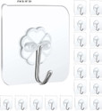 VAVSU Transparent Self Adhesive Waterproof Wall Hooks - Kitchen, Bathroom & Office Hook 20