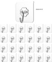 VAVSU Transparent Self Adhesive Waterproof Wall Hooks for Bathroom and Kitchen Hook 25