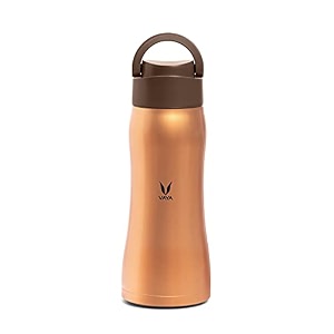 vaya drynk max with loop lid - stainless steel insulated bottle bpa-free easy-to-carry 900ml saffron