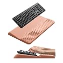 Vaydeer Wrist Rest with Keyboard Stand, Computer Wrist Support Pad, Ergonomic Keyboard Riser Holder Lifter Tray with Wrist Pad, Memory Foam Desk Cushion, Palm Hand Typing for Office Home School-Pink