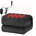 VaygWay Sherpa Fleece Travel Blanket – Comfortable Blanket for Car -Premium Quality Grey Fuzzy Soft Plush Warm 59" x 43” Home and Car Automotive Blanket- for Winter, Camping, Office, Summer (Black)
